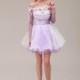 Chic Tulle & Stretch Satin & Organza Off-the-shoulder Necklline Short A-line Homecoming Dress - overpinks.com