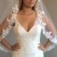 Bridal veil with comb, white veil, ivory veil, lace veil