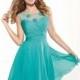 Mint Ruched Embellished Dress by Tarik Ediz - Color Your Classy Wardrobe