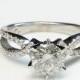 Twist engagement ring-Gold Diamond Ring-Celtic engagement ring-Solitaire ring-Promise ring-Engagement diamond ring- Twist diamond ring