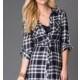 Short Button Down Flannel Dress by As U Wish - Brand Prom Dresses