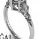 White Gold Engagement Ring Moissanite Ring Antique Ring Solitaire Engagement Ring Victorian Ring White Gold Engagement Ring - Reagan