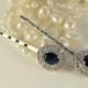 Art Deco Hair Pin Bridal Gatsby Headpiece Clear Crystal Diamante Hairpin Antique Hair Pin Sapphire Bridal Pin Downton Abbey Head Piece Gift