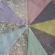 10ft/3m Bunting Pastel Dotty & Holo Frozen Ice-chip Fabric: Silver Anniversary Pennant; Unicorn Rainbow Garland, Pink Lemon Mint Blue Lilac