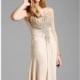 Champagne Embellished Beaded Gown by Lara Designs - Color Your Classy Wardrobe