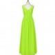 Lime_green Azazie Raquel - V Neck Chiffon Illusion Floor Length Dress - Charming Bridesmaids Store