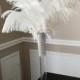 PROMO Clear 16" Tall Ostrich Feather Centerpiece Kits with Round Eiffel Tower Vase