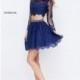 Aqua Sherri Hill 50073 - 2-piece Sleeves Short Lace Dress - Customize Your Prom Dress