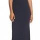 Katie May V-Neck Crepe Gown 