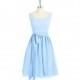 Sky_blue Azazie Mila - Knee Length Scoop Chiffon And Charmeuse Scoop Dress - Charming Bridesmaids Store