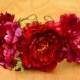 Burlesque Red Flower Crown