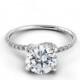 Danhov Eleganza Diamond Embedded Twisted Prong Engagement Ring