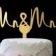 Gold Cake Topper Mr and Mrs, Custom Mr and Mrs Cake Topper, Gold Rustic Cake Topper, Cake Topper Mr and Mrs Rustic, Wedding Cake Topper