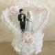 Vintage Wedding Cake Topper by Springers Glass on Silk
