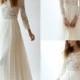 Long Sleeves Lace Modest Wedding Dresses With Long Lace Sleeves Bohemian Elegant A-line Floor Length Boho Bridal Dress Beach Wedding