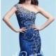 Royal/Silver Embellished One Shoulder Tulle Gown by Royalty by Mac Duggal - Color Your Classy Wardrobe