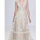 Randy Fenoli Spring/Summer 2018 Sleeveless Sweep Train Aline V-Neck Vintage Champagne Tulle Appliques Dress For Bride - Customize Your Prom Dress