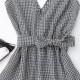 Checked Plunge Romper