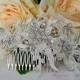 Lace and Crystals Bridal Headpiece, Crystal and lace Hair Comb, Wedding Hair Accessory, Bridal Hair Comb - $89.99 USD