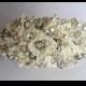 Bridal Cuff Bracelet, French Lace Pearls and Swarovski Crystals Cuff Bracelet ,Bridal Cuff Jewelry, Carellya Bridal Cuff, Wedding Cuff, - $118.99 USD