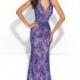 Coral Madison James 17-208 Prom Dress 17208 - Fitted Long Lace Dress - Customize Your Prom Dress