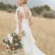 SAMPLE SALE! Belle Crinkle Silk Low Back Wedding Dress in Dark Ivory, Size 10 - Hand-made Beautiful Dresses