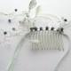 Bridal Hair Comb - Leaves, Pearls, & Swarovski Crystals on Sterling Silver, Custom Colors, Inspired by the Film Labyrinth, Free Shipping