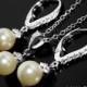 Bridal Ivory Pearl Jewelry Set Swarovski 8mm Pearl Earrings&Necklace Set Small Pearl Leverback Earrings Necklace Set Bridesmaids Pearl Set - $23.00 USD