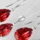 Red Crystal Jewelry Set Swarovski Scarlet Red Earrings&Necklace Set Bright Red Silver Teardrop Jewelry Set Bridesmaid Bridal Red Jewelry Set - $25.00 USD