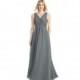 Steel_grey Azazie Flora - V Back Floor Length V Neck Chiffon Dress - Cheap Gorgeous Bridesmaids Store