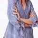 School Style Oversized Sexy Simple Low Cut Stripped Summer Blouse - Bonny YZOZO Boutique Store