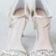 Nude Wedding Shoes Blush Pink Strappy Bridal Heels with Crystals and Mesh for Bridesmaid Bella Belle Shoes Filipa