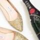 EU 40,wedding shoes, bridal shoes,low heel wedding shoes,gold wedding shoes,gift for women,Glitter Shoes,gift for her,Bridesmaid shoes, gold