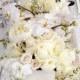 Full Table White Flower Wedding Reception Centerpiece