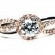 Unique Engagement Ring - Two Tone - GIA Diamond