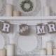 MR and MRS Wedding Banner, Mr and Mrs Wedding Sign, Wedding Decoration, Wedding Chair Signs, Vintage Wedding, Thank You Photo Card