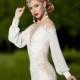 Trendy Trumpet-Mermaid Illusion Natural Court Train Stretch Crepe Ivory Long Sleeve Buttons Wedding Dress - Top Designer Wedding Online-Shop