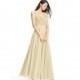 Champagne Azazie Cheryl - Chiffon And Lace V Neck Illusion Floor Length Dress - Charming Bridesmaids Store