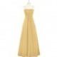 Gold Azazie Imogene - Back Zip Floor Length Chiffon Straight Dress - Charming Bridesmaids Store