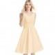Peach Azazie Grace - Chiffon Knee Length V Back V Neck Dress - Charming Bridesmaids Store