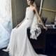Lusan Mandongus 2017 Beta Appliques Chiffon Beach Sweet Ivory Court Train Sleeveless Strapless Column Wedding Dress - Stunning Cheap Wedding Dresses