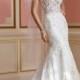 Strapless Sheer Lace Bodice Fit & Flare Wedding Dress- 217209 Vada