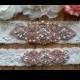 Sale -Wedding Garter and Toss Garter-Crystal Rhinestone with Rose Gold Details - Ivory Garter Set - Style G20903RG