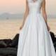 A-Line/Princess V-neck Beading Sleeveless Floor-Length Taffeta Wedding Dresses