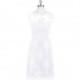 White Azazie Zaria - Knee Length Scoop Illusion Lace Dress - Cheap Gorgeous Bridesmaids Store
