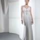 Charming Chiffon & Satin Sheath V-neck Empire Waistline Wedding Dress - overpinks.com