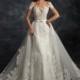 Ira Koval 2017 601 Detachable Appliques Spring Ivory Aline Lace Sweet Illusion Short Sleeves Wedding Dress - Bridesmaid Dress Online Shop