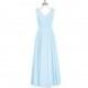 Sky_blue Azazie Eileen - V Neck Floor Length Chiffon And Lace Illusion Dress - Charming Bridesmaids Store