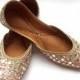 Gulaabi Sitara Shoes by Enhara - Pink Hand Embroidered Indian Bridal Shoes/Bridal Ballet Flats/Wedding Shoes/Designer Women Shoes