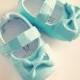 Baby Girl Shoes Toddler Girl Shoes Soft Soled Shoes Wedding Shoes Tiffany Shoes Faux Dupioni Silk Flower Girl Shoes Tiffany  - Everly